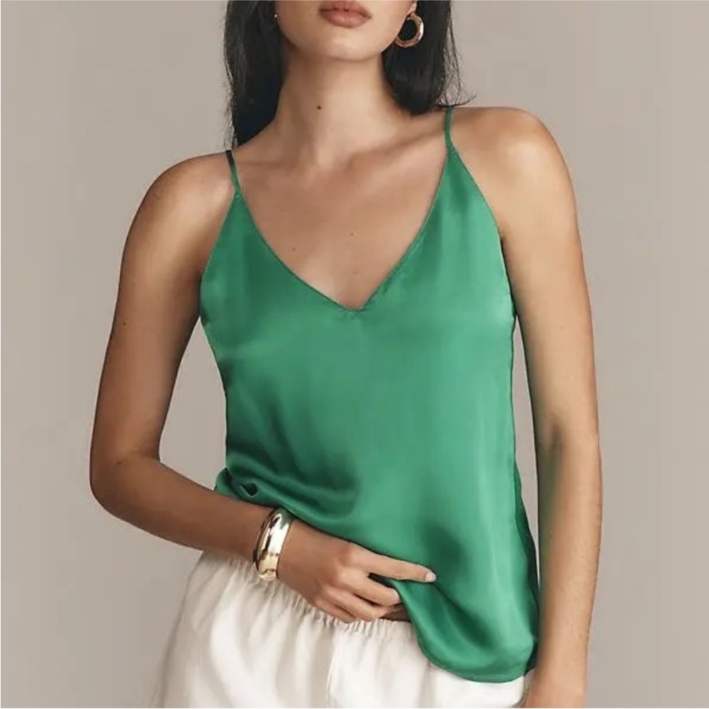 NWT Scotch Soda  Green Satin Cami Top